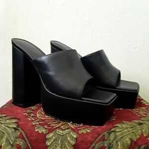 Block Heel Black Brogues